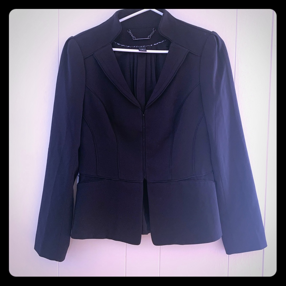 White House Black Market Black Structured Peplum Blazer
